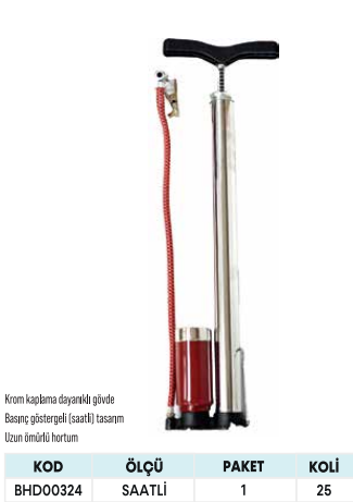 BHD 00324 SAATLİ HAVA POMPASI 60CM